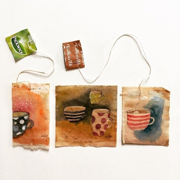 Роспись на чайных пакетиках