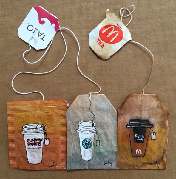 Разрисованные чайные пакетики