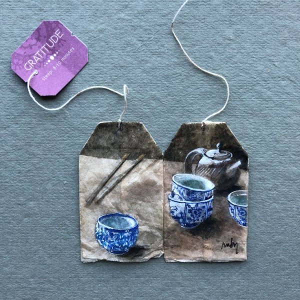 Искусство на чайных пакетиках