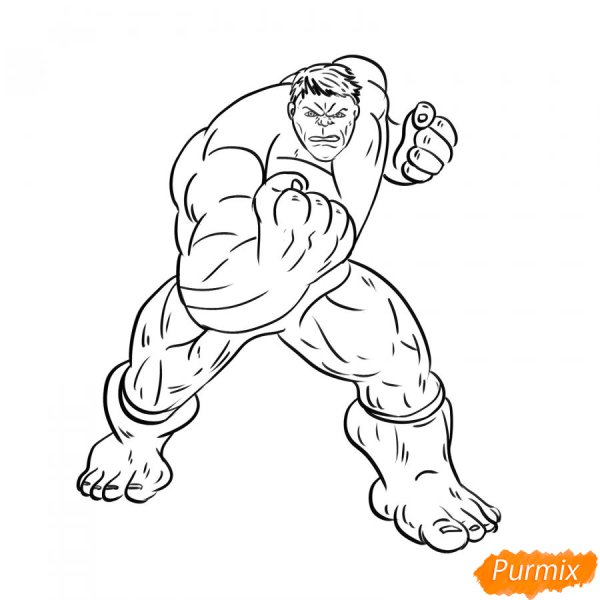 Халк нарисовать