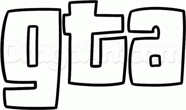 Раскраска логотип ГТА