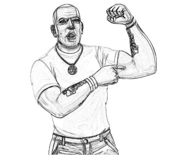 Раскраска ГТА Франклин