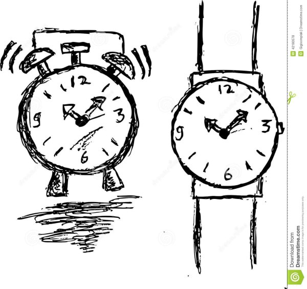 Нарисованные часы на руке