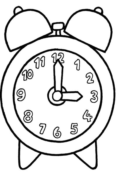 Часы раскраска для детей
