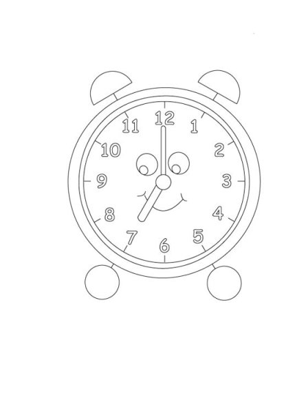 Раскраска часы Веселые