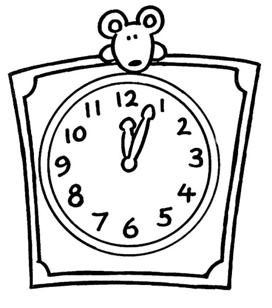 Часы раскраска для детей