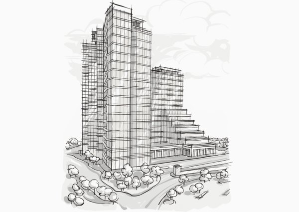 Многоэтажка в графике