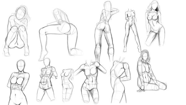 Скетчи тела для новичков