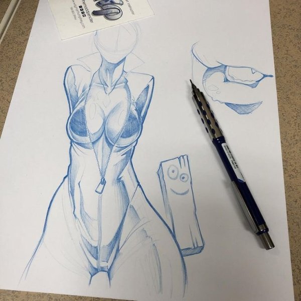 Рисование женской груди