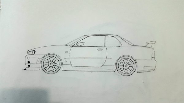 Nissan Skyline r34 карандашом
