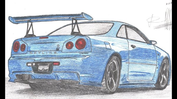 Nissan Skyline r34 карандашом