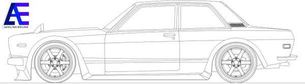 Ниссан Скайлайн нарисовать сзади