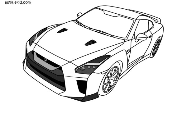 Nissan GTR r35 раскраска