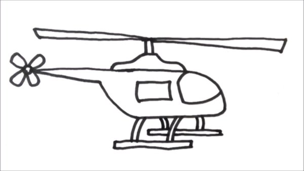 Вертолет рисунок карандашом легко