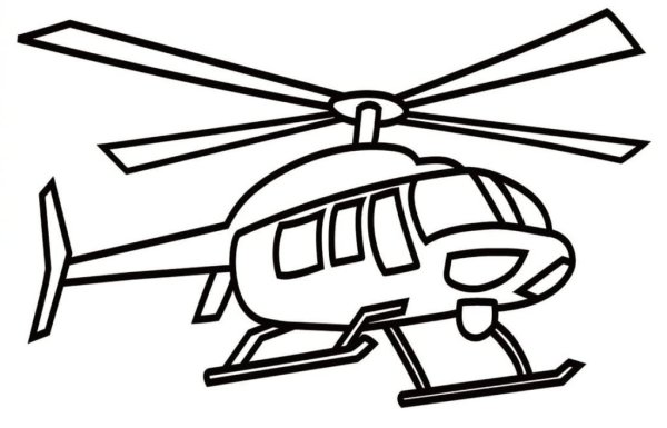 Вертолет раскраска для детей