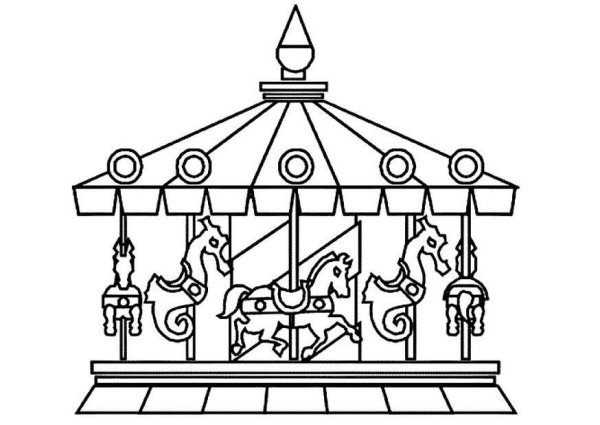 Колесо обозрения раскраска