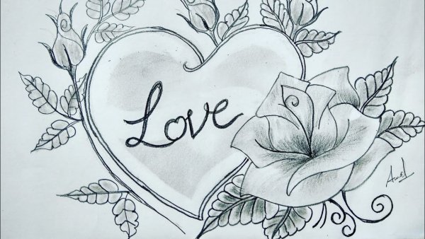 Красивые сердечки для срисовки карандашом