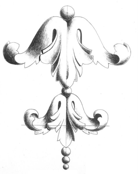 Элементы в стиле Барокко карандашом