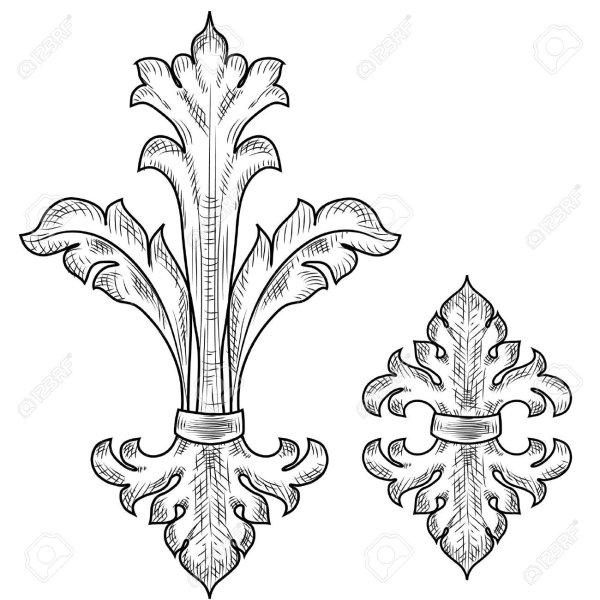 Элементы Барокко карандашом