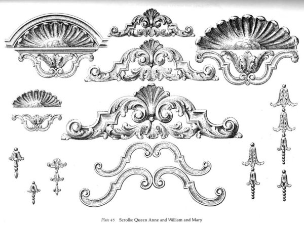 Элементы в стиле Барокко карандашом