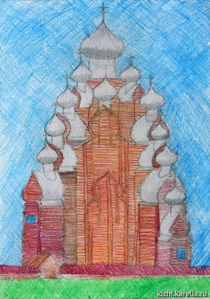 Кижи Преображенская Церковь зарисовка