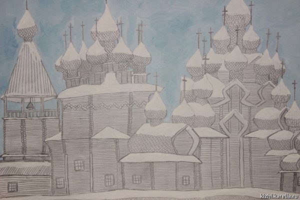 Преображенская Церковь погоста Кижи карельская зарисовка