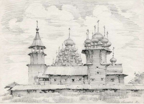 Преображенская Церковь Кижи Графика