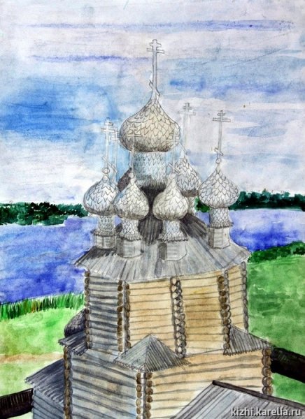 Церковь Кижи рисунок