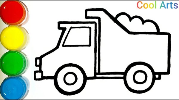 Трафарет рисования грузовика для детей