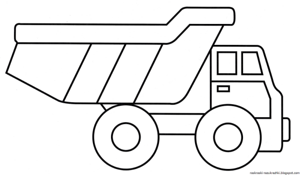 Самосвал раскраска для малышей