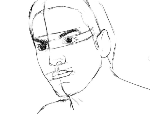 Мужской портрет карандашом