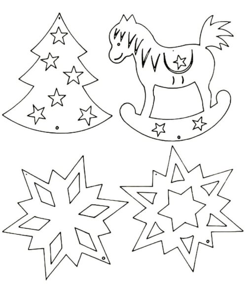 Елочка трафарет