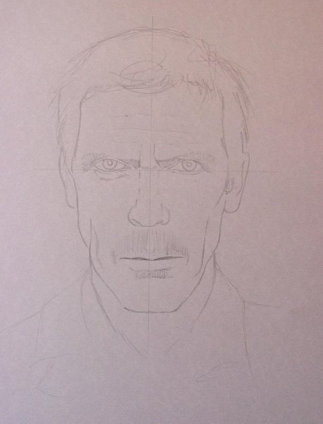 Мужское лицо схематично