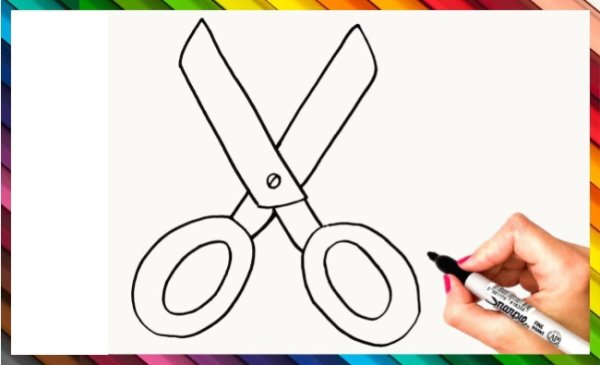 Ножницы рисунок для детей карандашом