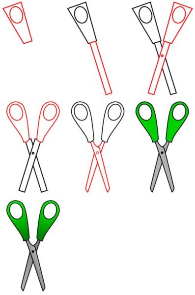 Ножницы карандашом