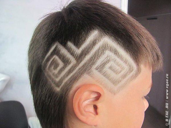 Детские рисунки на голове стрижки