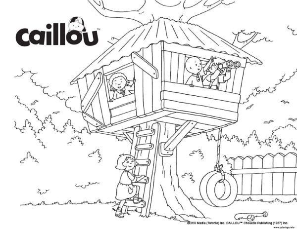 Домик на дереве для срисовки