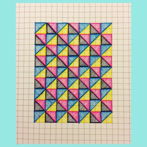 Снежинки карандашом