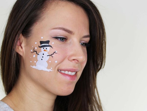 Новогодний аквагрим