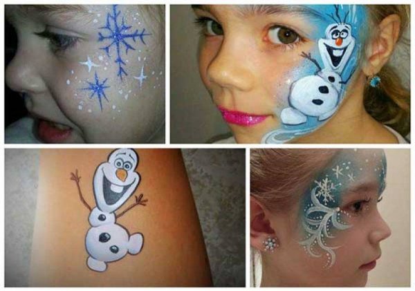 Снежинки аквагрим на руке