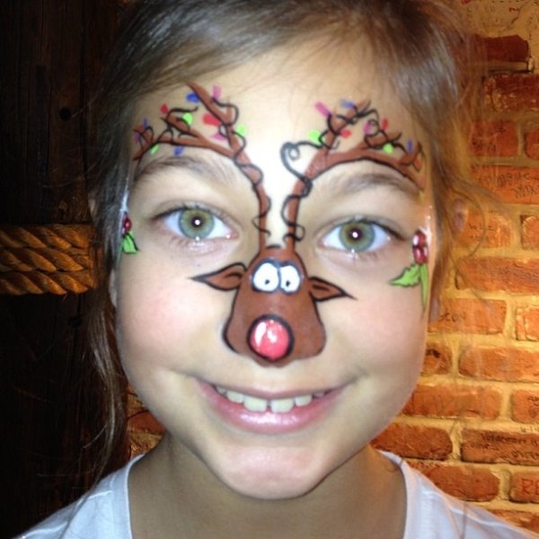 Рождественский олень аквагрим