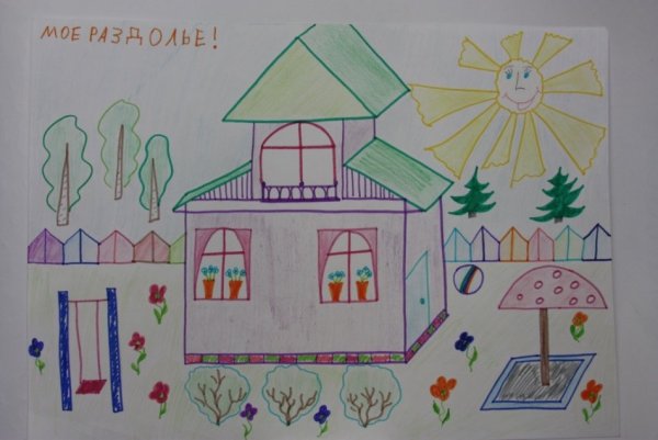 Детские рисунки домов карандашом