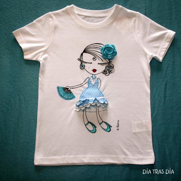 Вышивка на футболке для девочки