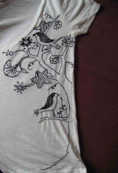 Черно-белая вышивка на одежде