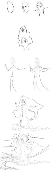 Царевна лебедь рисунок