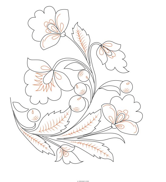 Петриковская роспись раскраска