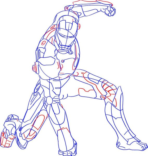Железный человек карандашом