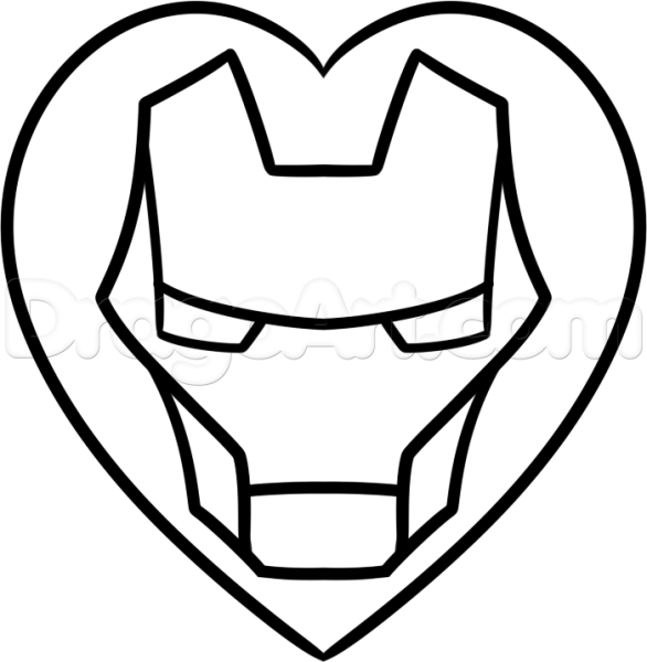 Железный человек голова контур