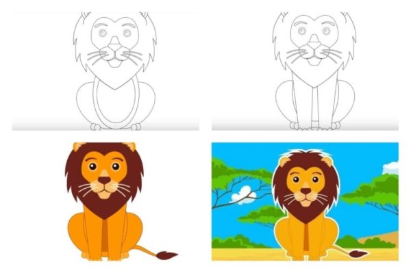 Львенок из мультика раскраска
