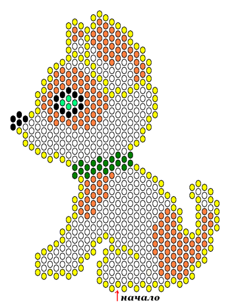 Бисер кирпичный стежок